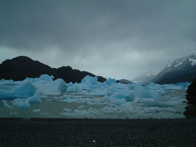 グレイ湖の氷河のかけら