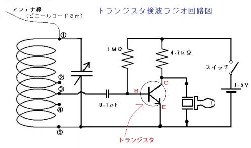 トランジスタ検波回路図